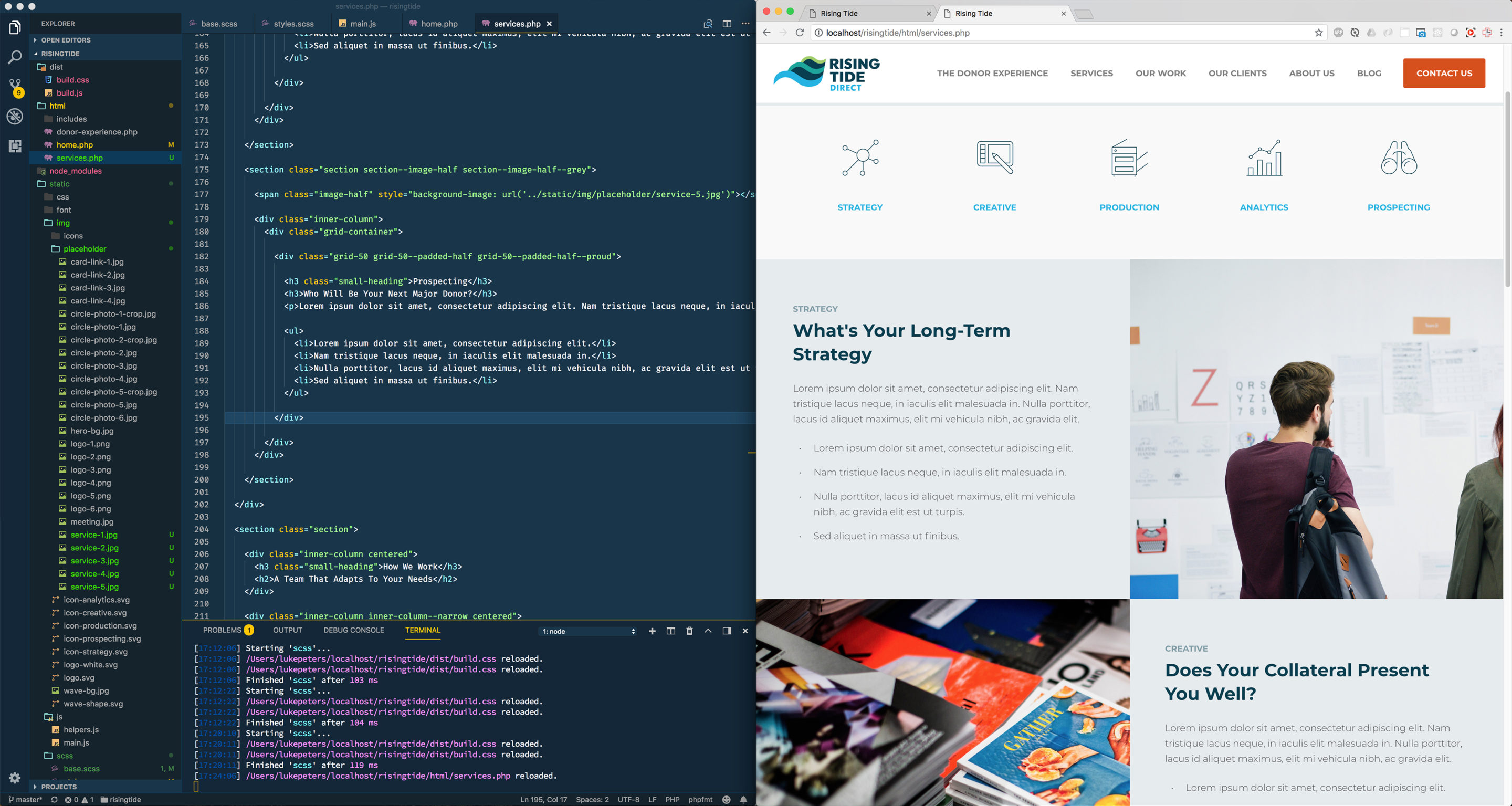 Front-end development progress Front-end development progress